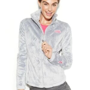 The North Face Women's Gray Fleece Jacket Sz Large Breast Cancer Awareness.